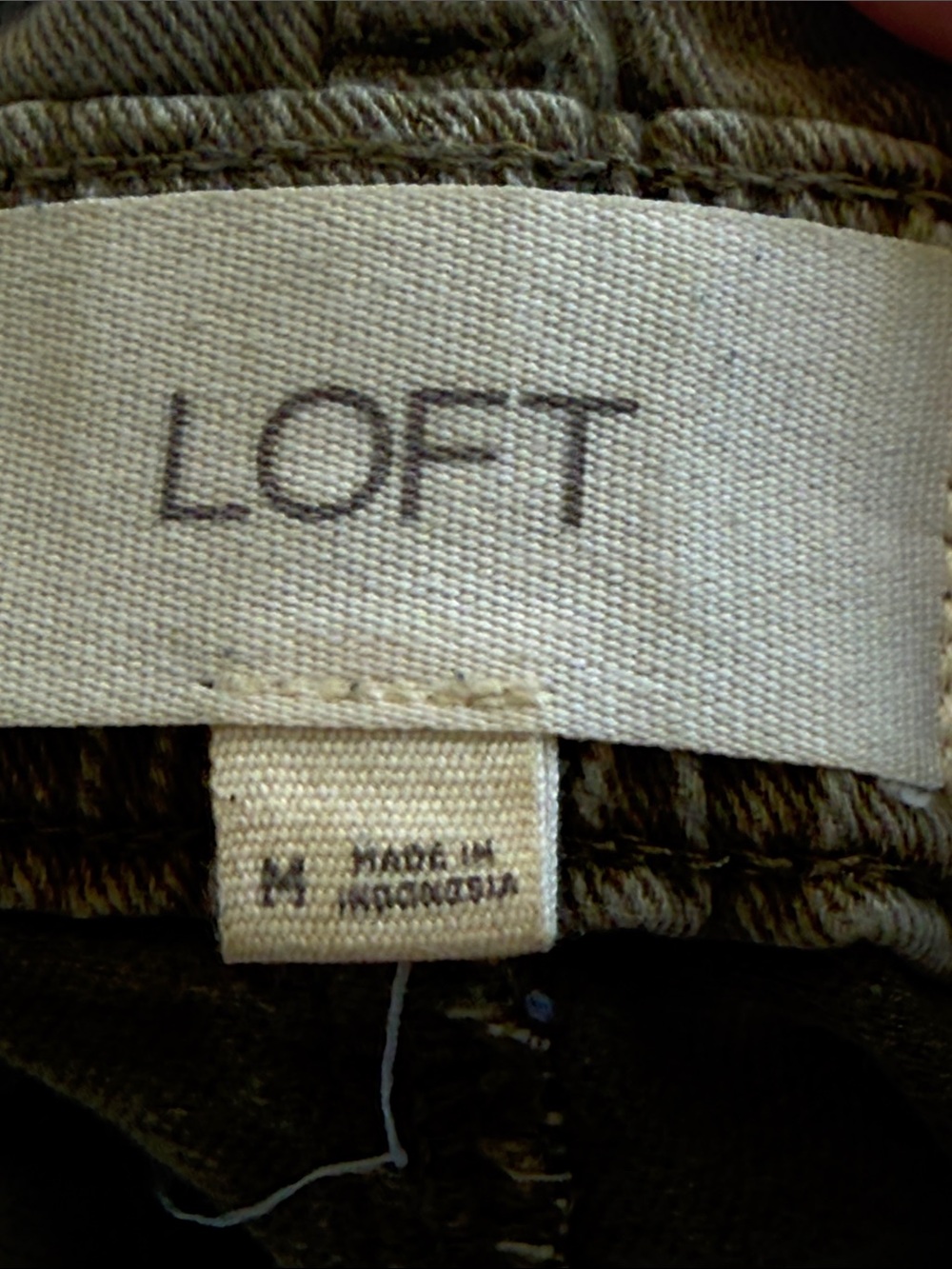 LOFT Olive Denim Paperbag Waist Belted Mom Shorts Size Medium - Picture 2 of 10